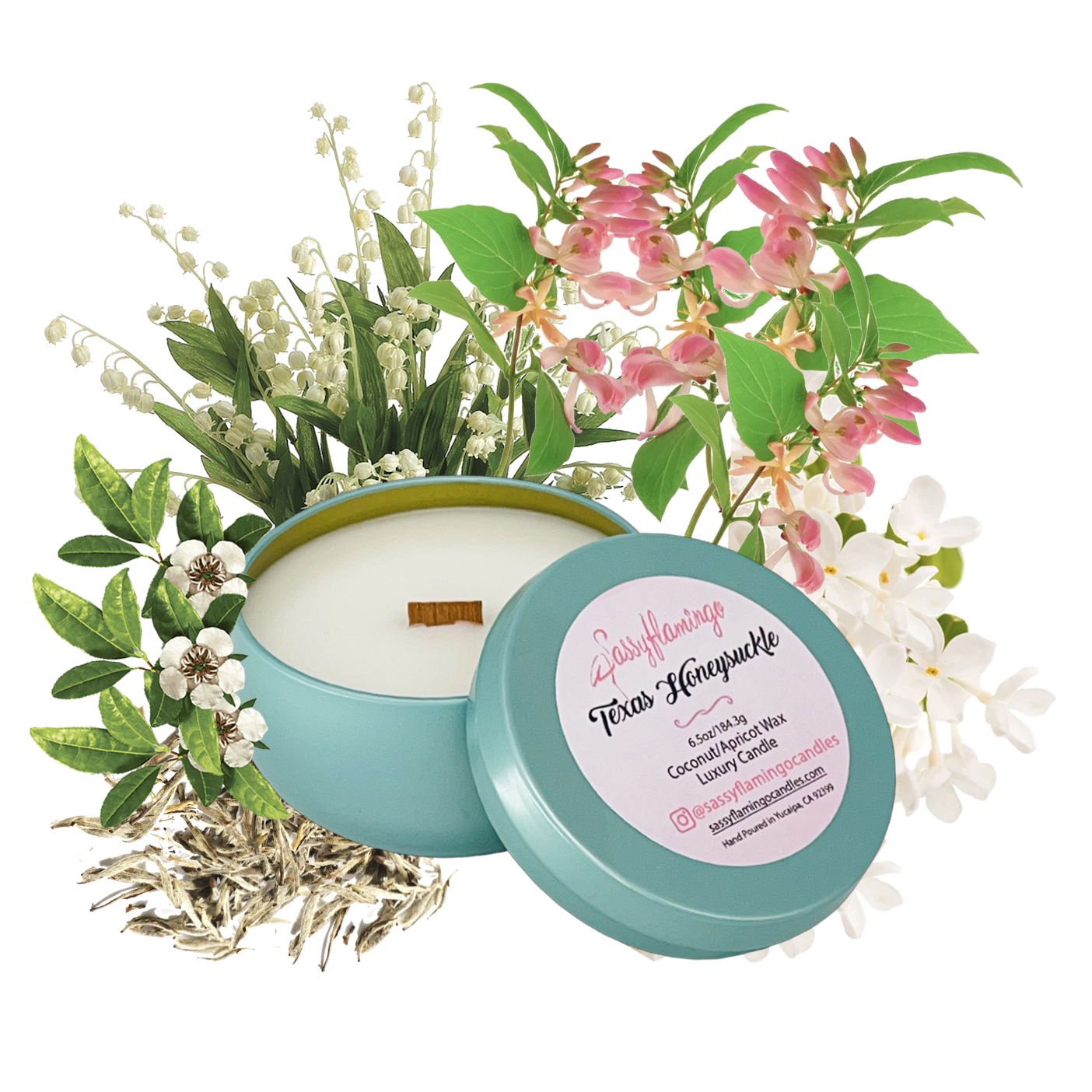 Texas Honeysuckle 6.5oz Decorative Travel Tin Candle