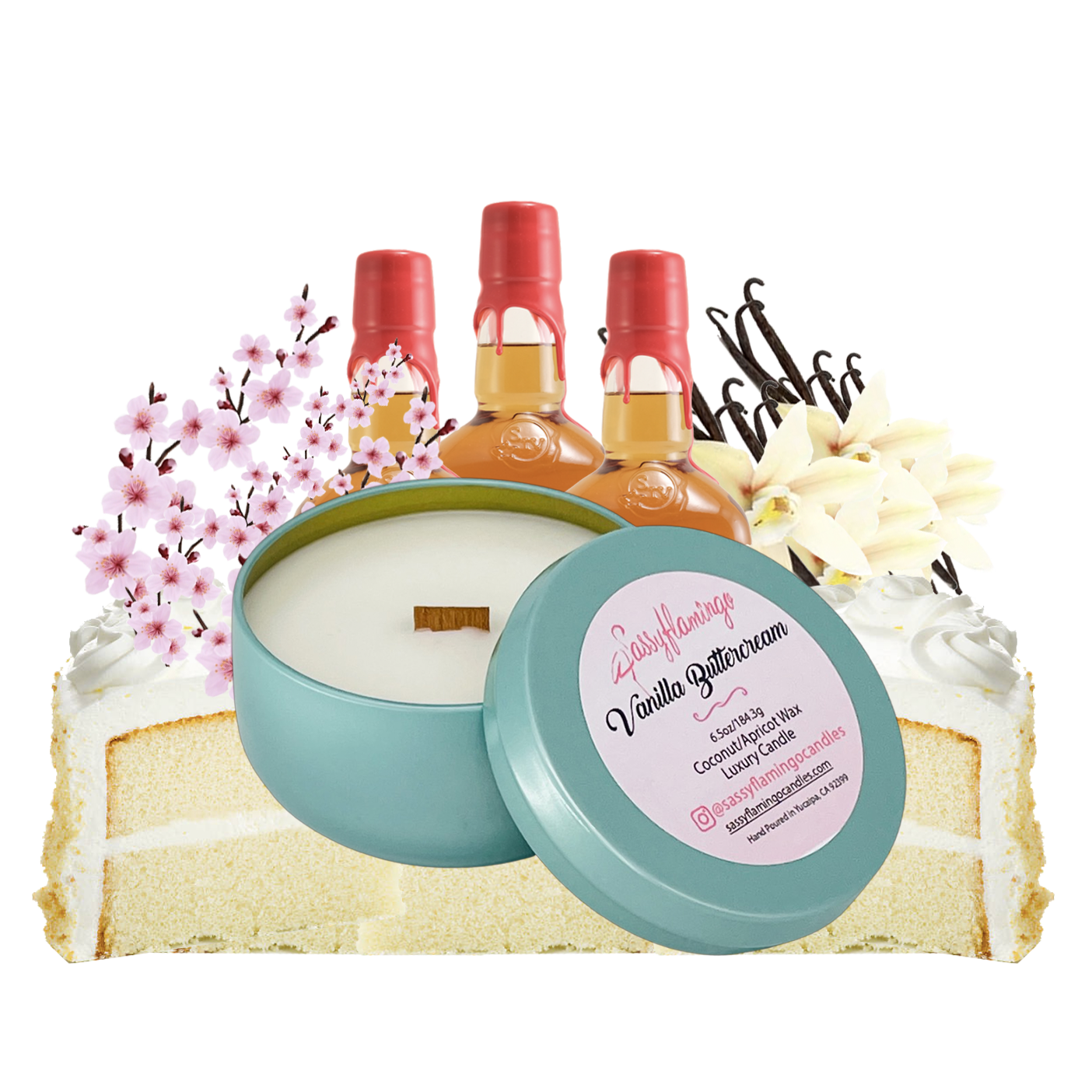 Vanilla Buttercream 6.5oz Decorative Travel Tin Candle