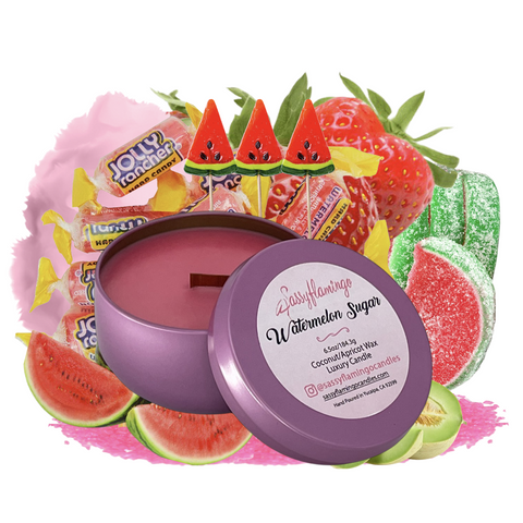 Watermelon Sugar 6.5oz Decorative Travel Tin Candle