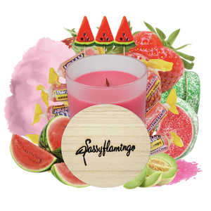 Watermelon Sugar Sassy Signature 10oz Hand-Poured Crackling Wick Candle & Lid