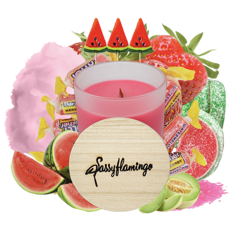 Watermelon Sugar Sassy Signature 10oz Hand-Poured Crackling Wick Candle & Lid