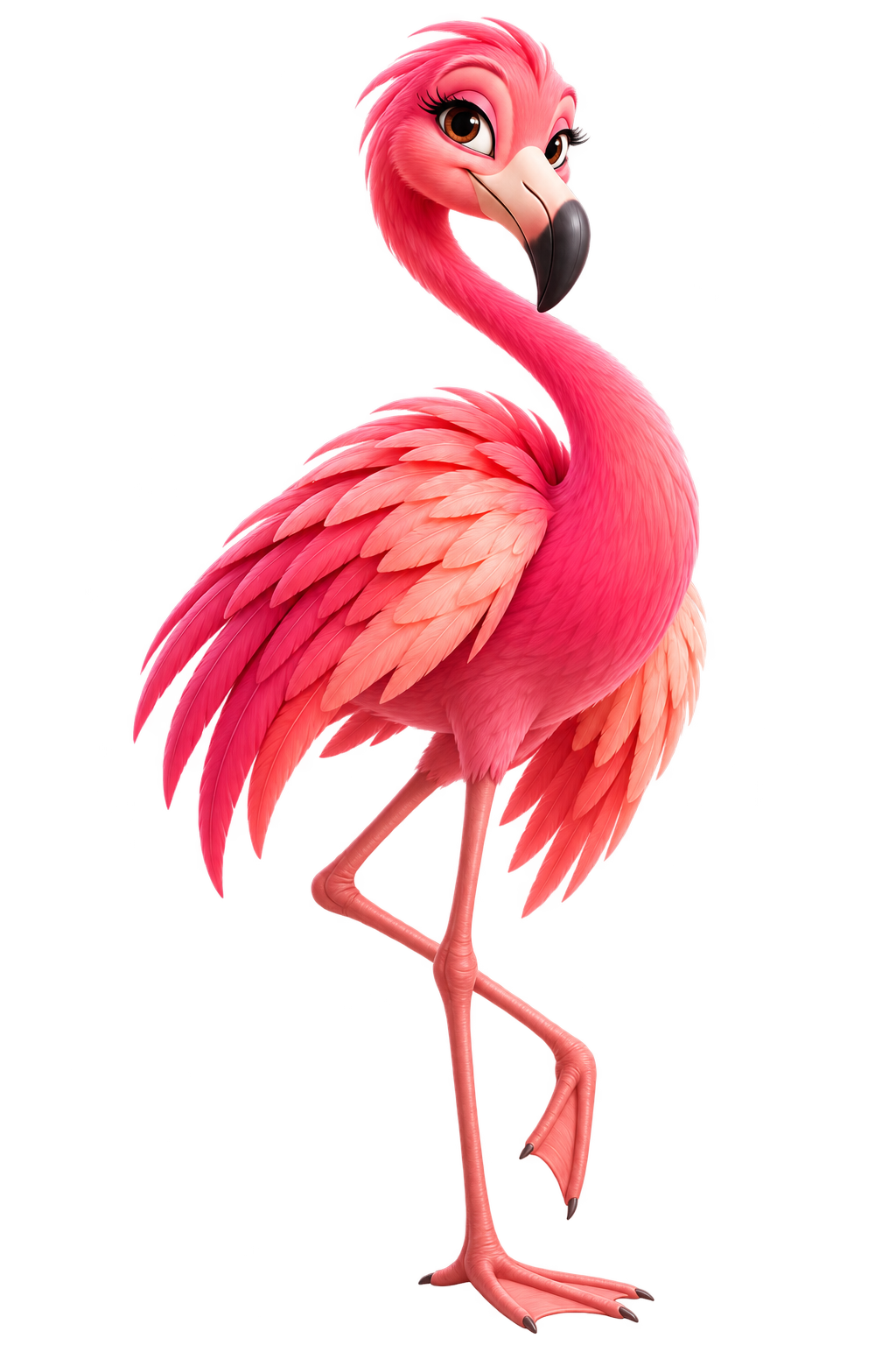 Sassy, our hot-pink flamingo hostess.